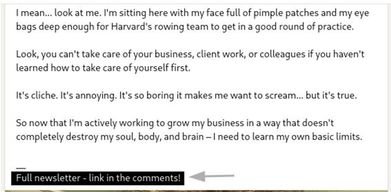 I mean... look at me. I'm sitting here with my face full of pimple patches and my eye bags deep enough for Harvard's rowing team to get in a good round of practice. Look, you can't take care of your business, client work, or colleagues if you haven't learned how to take care of yourself first. It's cliche. It's annoying. It's so boring it makes me want to scream... but it's true. So now that I'm actively working to grow my business in a way that doesn't completely destroy my soul, body, and brain - I need to learn my own basic limits.