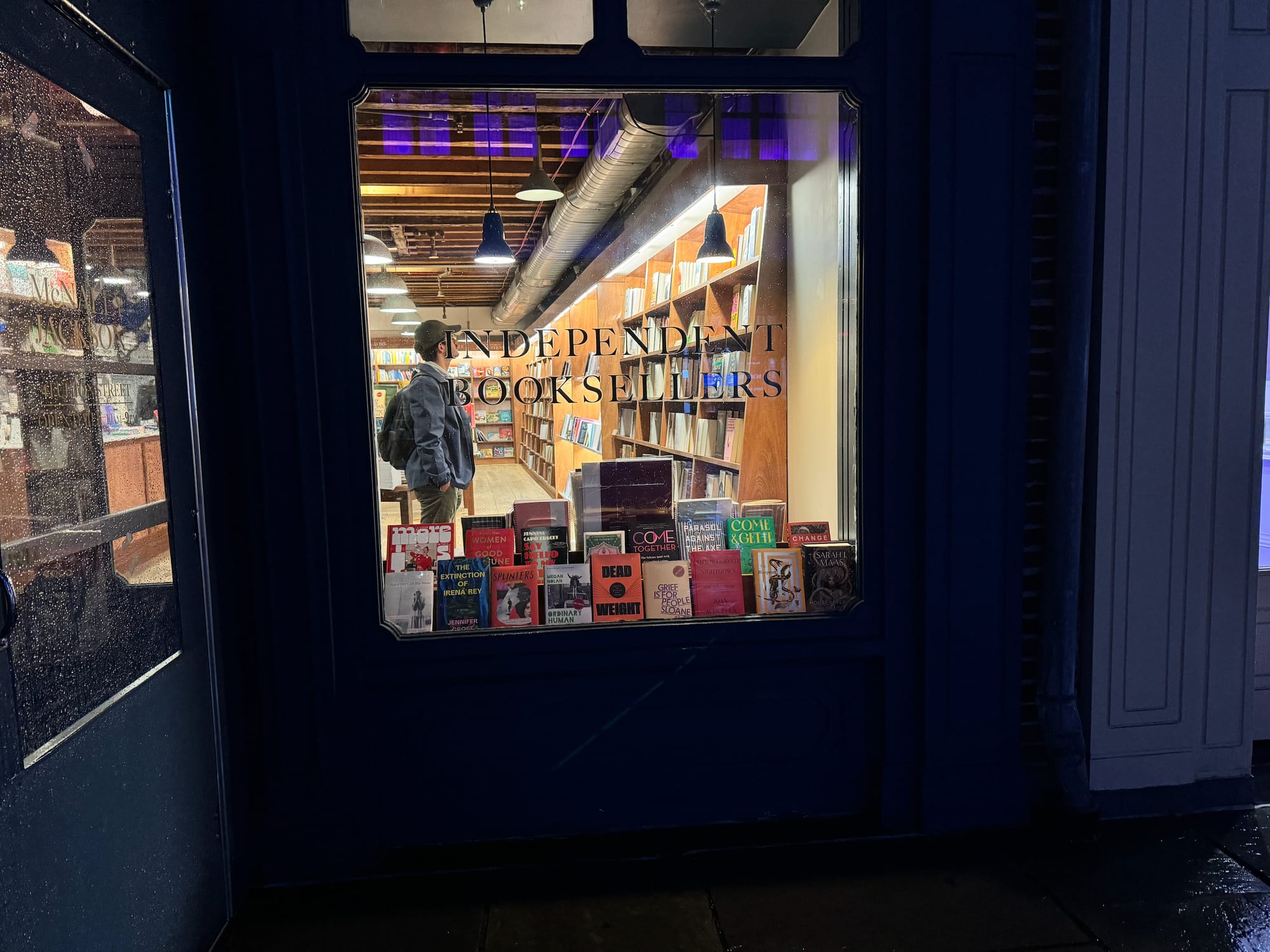 The window display of McNally Jackson in Seaport, NYC.